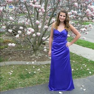 Purple satin gown